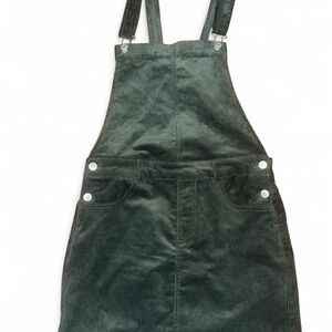 Daisies Woman's Green Corduroy Skirt Overalls SZ L